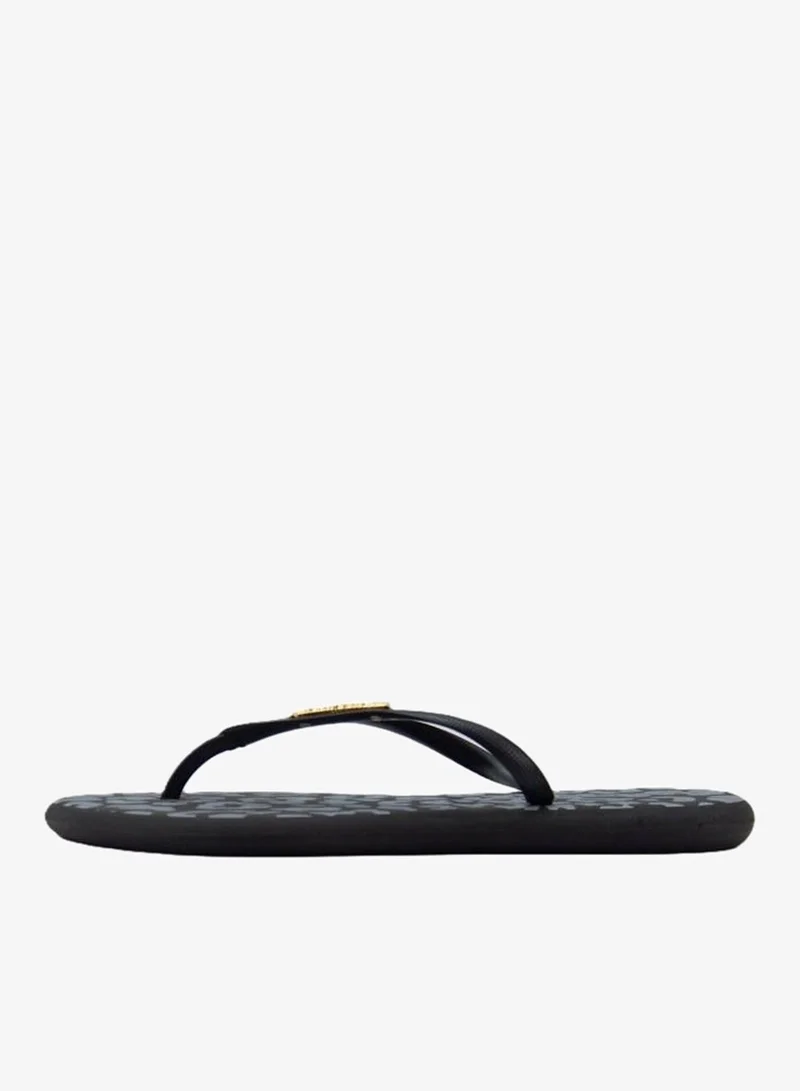 Voices Black-Black-Gold Boat Animal  Women'S Flip Flops With Printed Sole Design And Matching Brand Design Strap - Black for Women | Best Price UAE