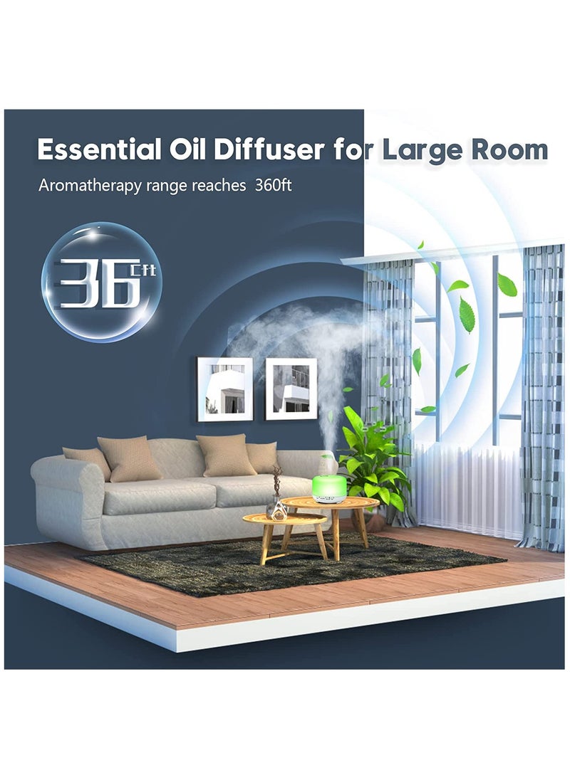 Arabest - Aroma Diffuser Essential Oil Air Humidifier With 7-Colour LED Light and Remote Control, 500ml, White - Image 1