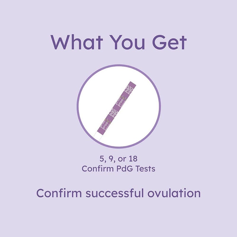 Proov شرائط اختبار الإباضة Proov Predict لتوقع ذروة الخصوبة، اختبارات PdG لتأكيد الإباضة الناجحة في المنزل، عبوة دورة واحدة 15 LH، 5 اختبارات PdG معتمدة من FDA، مجموعة اختبار هرموني في المنزل - Image 3