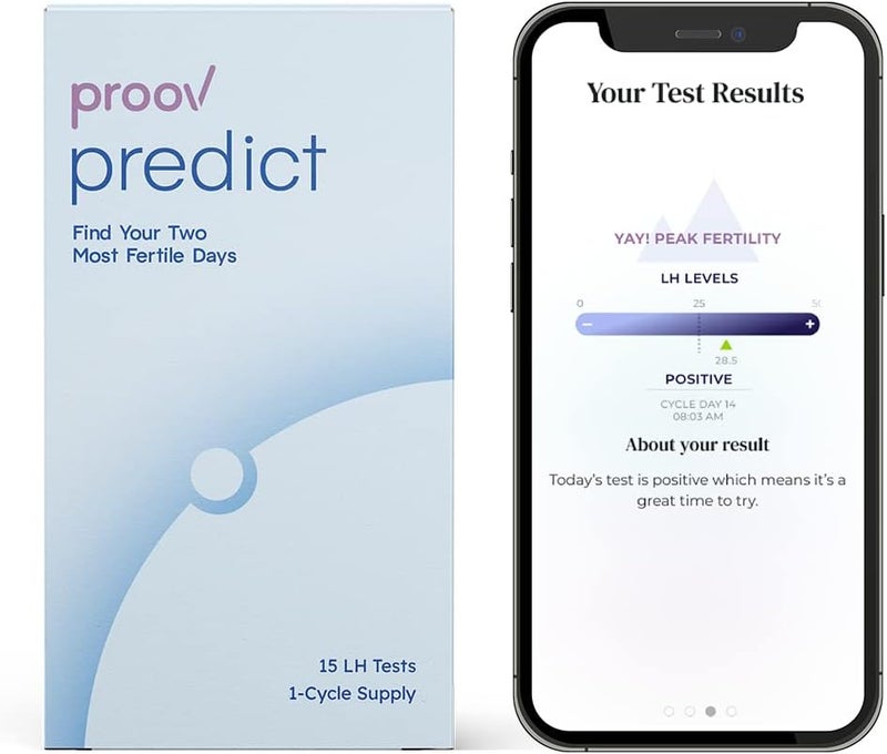 Proov شرائط اختبار الإباضة Proov Predict لتوقع ذروة الخصوبة، اختبارات PdG لتأكيد الإباضة الناجحة في المنزل، عبوة دورة واحدة 15 LH، 5 اختبارات PdG معتمدة من FDA، مجموعة اختبار هرموني في المنزل - Image 4