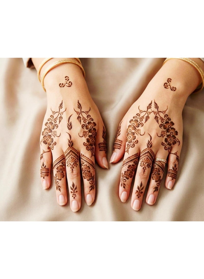ARAB SOUVENIRS Floral Henna Mehndi Stencil Set, 2 Piece Adhesive Body Art Stencils with Elegant Vine and Leaf Patterns - Image 2
