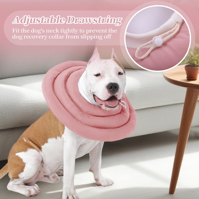 IDOMIK Dog Recovery Collar, Waterproof Soft Dog Cone After Surgery, Comfy Protective Elizabethan Collar Alternative for Dogs Cats, Adjustable Pet Neck Donut Cone Anti-Licking Biting Wounds,Pink,S - Image 5