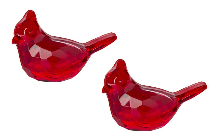 Ganz ACRYX02 Crystal Expressions Red Acrylic Cardinal Figurine 2 Pack Red