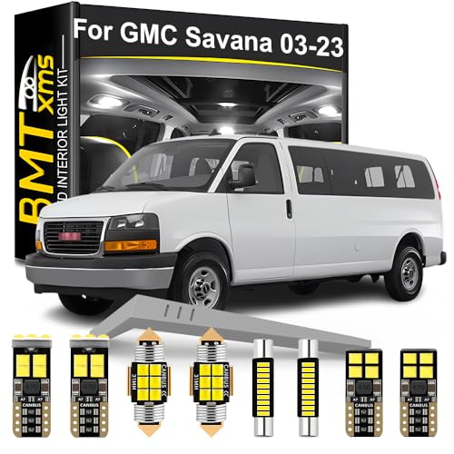 BMT xms LED Interior Light Kit Replacement for Express GMC Savana 2003 2004 2005 2006 2007 2008 2009 2010 2011 2012 2013 to 2023 Super Bright 6000K White - Image 1
