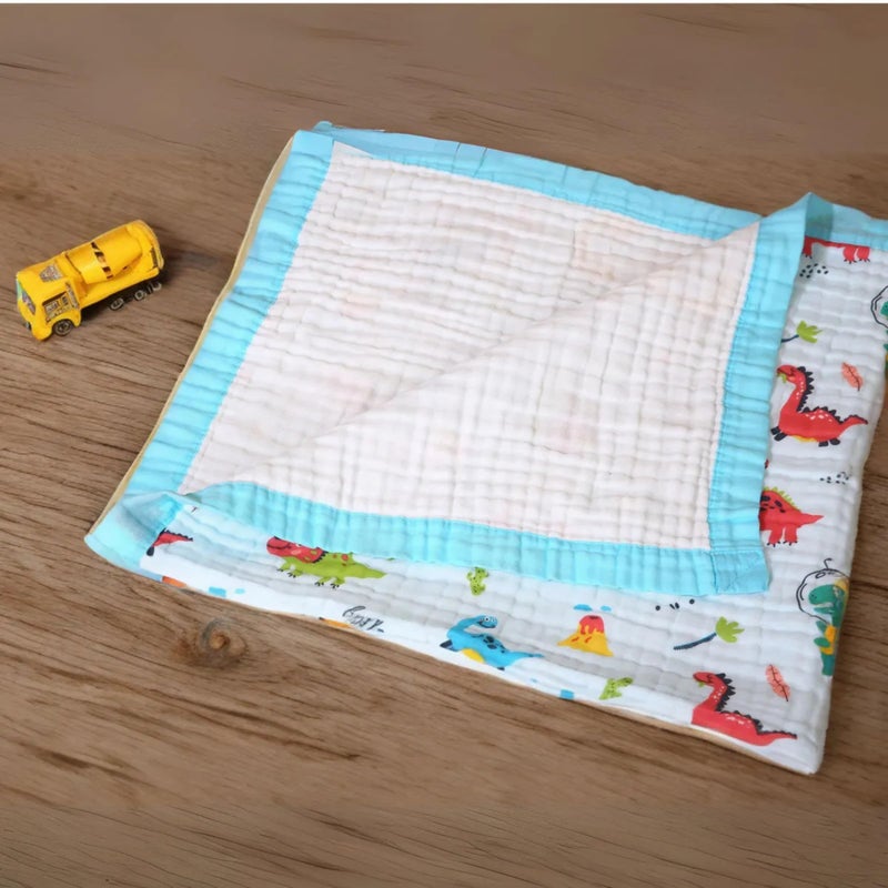 SMILE BABY 100% Organic Cotton 6-Layer Muslin Baby Blanket (100x110 cm) is Super Soft, Breathable, and Gentle on Baby's Skin. Perfect for Comfort, Warmth, and Everyday use. Includes 1 Blanket - Image 4