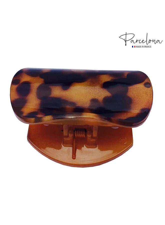 Parcelona France Onde Yellow Beige Tokyo Celluloid Side Round Slide in Secure Grip Hair Updo Hinge Duck Hair Claw -2 3/4 Inch (Yellow Beige Tokyo) - Image 4