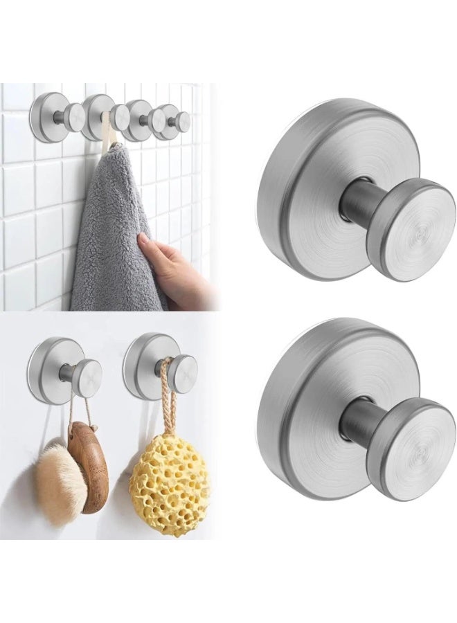 كوب الامتصاص Hooks للدش، مناشفة Hooks للزجاج نافذة الحمام، حمام روب Looafh Hook للتعليق - 2 حزمة، الفضة - Image 2