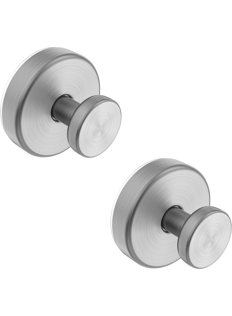 كوب الامتصاص Hooks للدش، مناشفة Hooks للزجاج نافذة الحمام، حمام روب Looafh Hook للتعليق - 2 حزمة، الفضة - Image 1