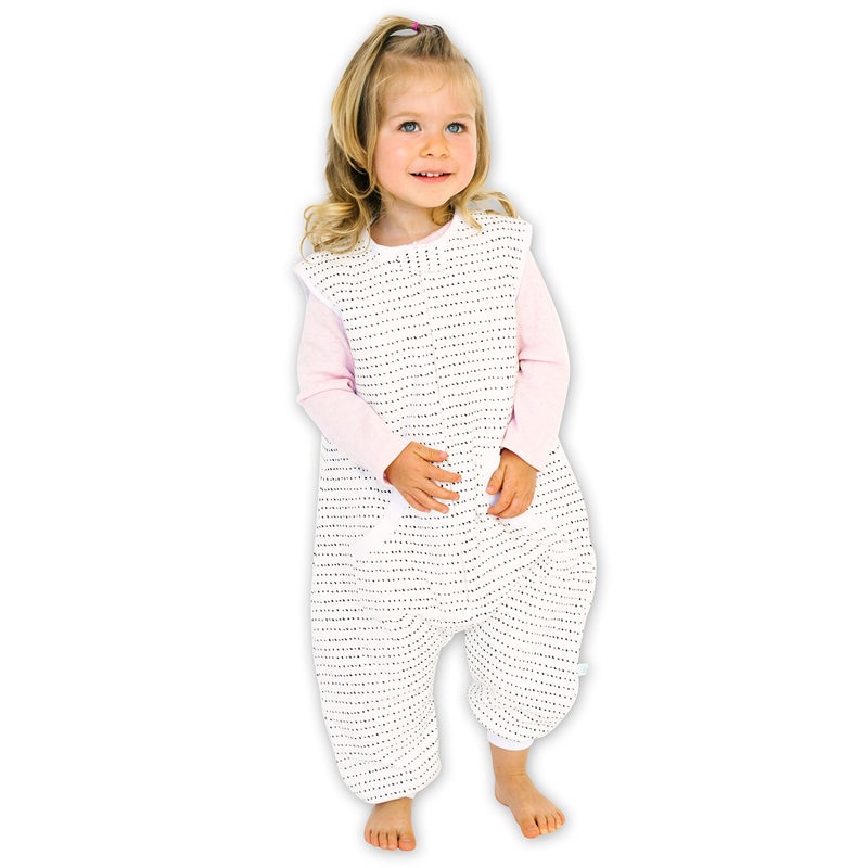 Tealbee Dreamsuit Toddler Sleep Sack with Feet 2T 3T 15 TOG Winter Baby Wearable Blanket for Walkers Rayon made from Bamboo Organic Cotton Sleep Bag Brushed Dots