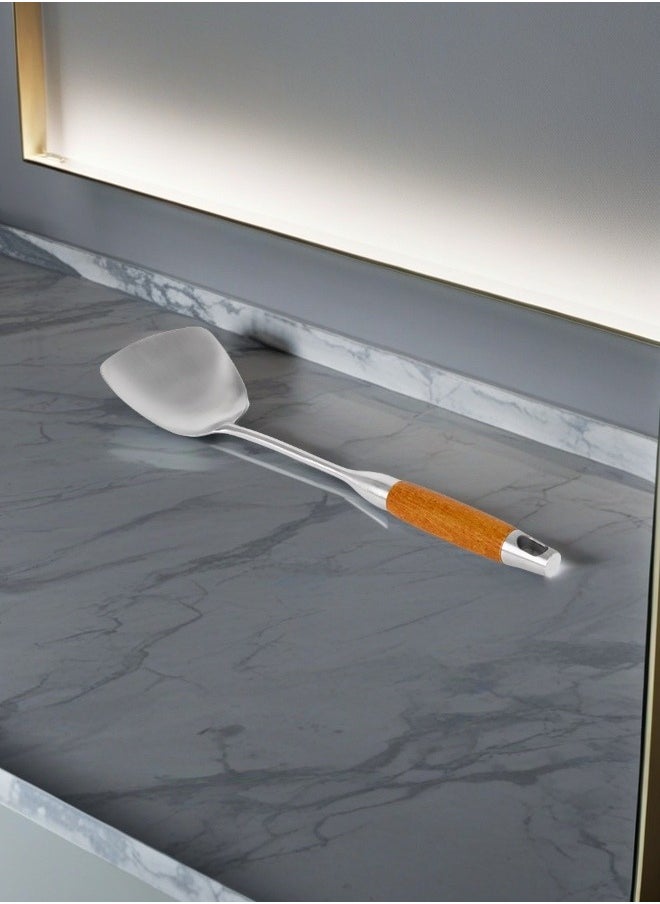 C&E C&E Stainless Steel Cooking Spatula with Wooden Handle  - Image 1