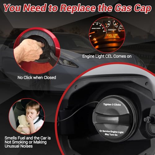 YITHSWAY Gas Cap 95995094 for Buick Allure LaCrosse, Cadillac DTS XLR SRX STS CTS, Chevy Aveo Colorado Corvette Express SSR, GMC Canyon Envoy Savana, Pontiac Astre G3 G5 G6 Montana, Saturn Ion Aura Fuel Cap - Image 3