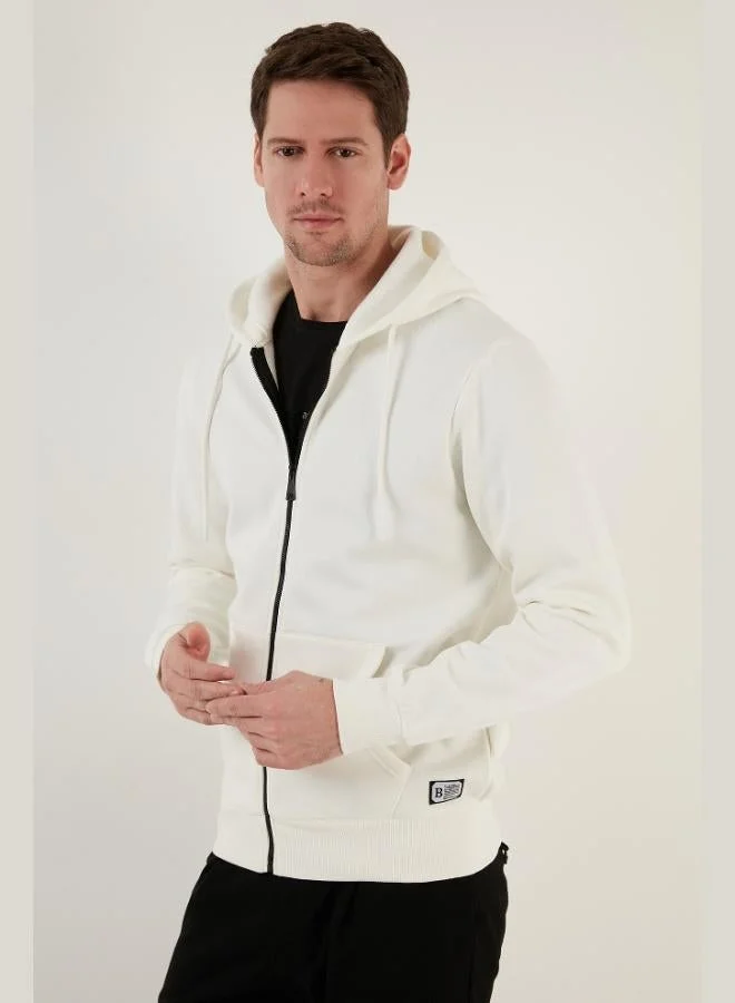 Buratti Regular Fit Hooded Zip-Up, Fleece-Lined, Soft Brushed Winter Sweatshirt for Men 5905340