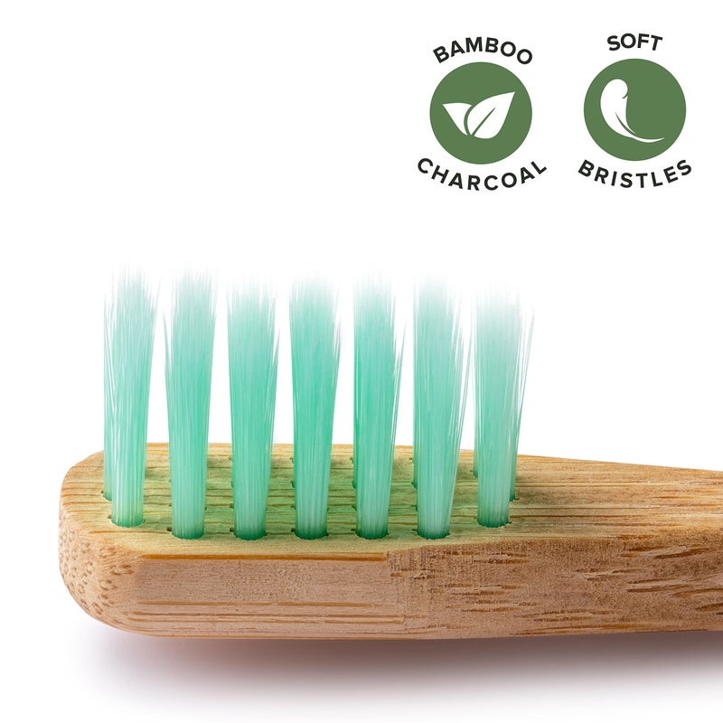 GREENZLA Kids Bamboo Toothbrushes, Natural Toothbrush Set, Soft Bristles, Durable Charcoal Wooden Brushes, Compostable Design for Toddlers and Children, 6 Pack - Image 5