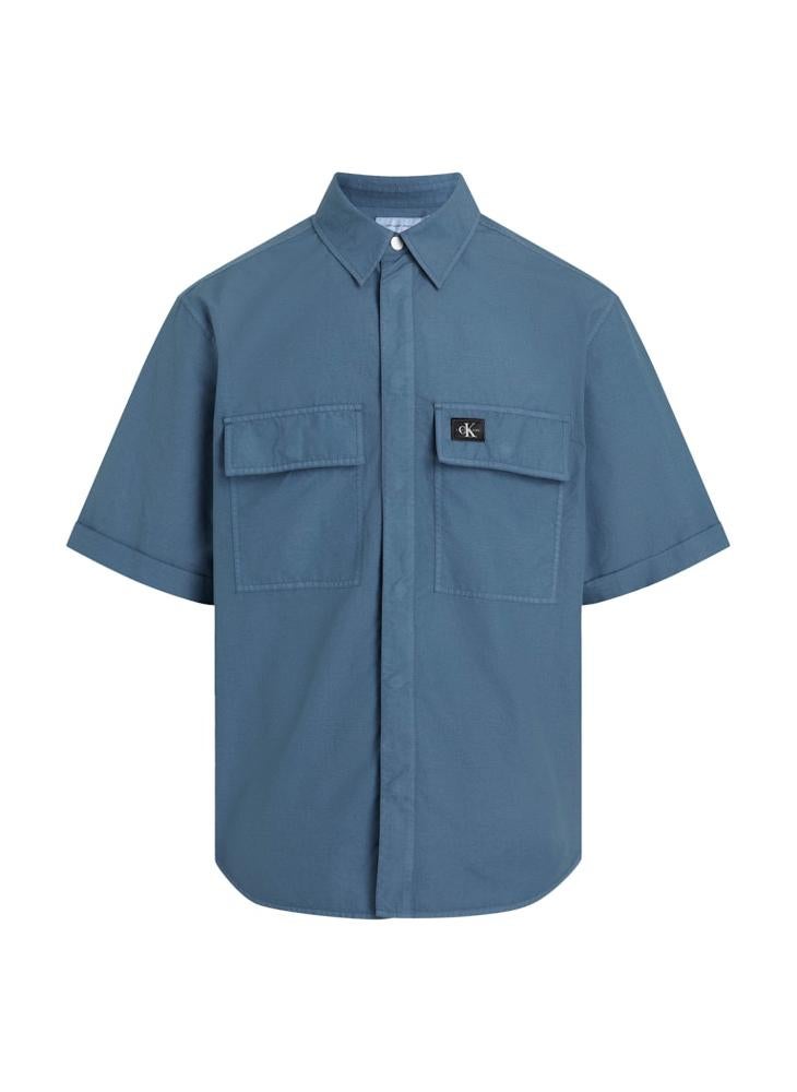 Calvin Klein Jeans Garment Dye Cotton Short Sleeve Shirt  - Image 5