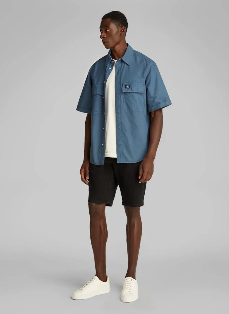 Calvin Klein Jeans Garment Dye Cotton Short Sleeve Shirt