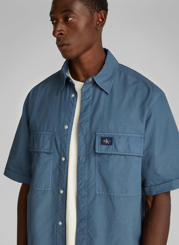Calvin Klein Jeans Garment Dye Cotton Short Sleeve Shirt  - Image 3