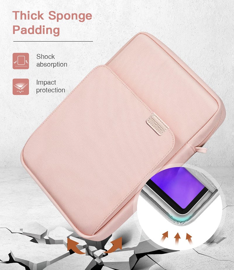 MoKo 9-11 Inch Tablet Sleeve Bag Handle Carrying Case with Shoulder Strap Fits New 11-inch iPad Pro M4/iPad Air M2, iPad 10th 10.9, iPad 9/8/7th 10.2, iPad Air 5/4th 10.9, Tab S8/S9 11, Pink - Image 4