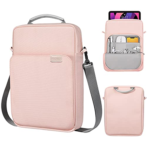 MoKo 9-11 Inch Tablet Sleeve Bag Handle Carrying Case with Shoulder Strap Fits New 11-inch iPad Pro M4/iPad Air M2, iPad 10th 10.9, iPad 9/8/7th 10.2, iPad Air 5/4th 10.9, Tab S8/S9 11, Pink - Image 1