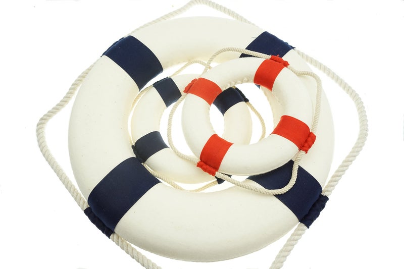 Bilipala 3Pcs Cloth Life Ring Buoy, Home Wall Nautical Decor, 12.5 & 5.5 Inches - Image 4