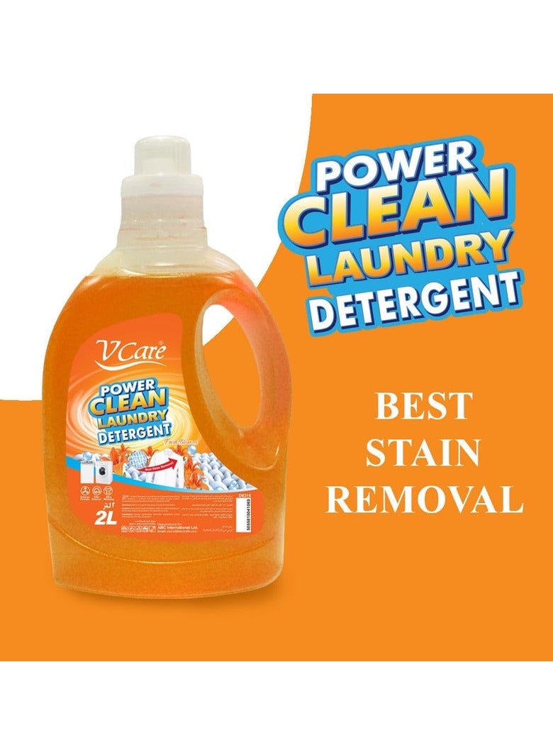 VCare V Care Laundry Detergent Liquid | 2 Litre | Fresh Blossom | Advanced Cleaning Power | Long-Lasting Fragrance | Suitable for All Washing Machines 2L  - Image 2