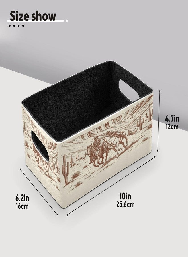Kcldeci American Wild Western Desert Cowboy Storage Bins Baskets for Organizing 2Pack, Sturdy Storage Basket Foldable Storage Baskets for Shelves Closet Nursery Toy - Image 3