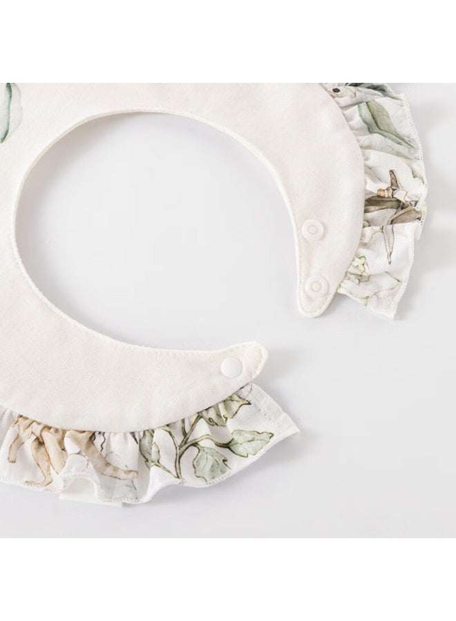Bubble Tree Newborn Baby Drool Bib, Bamboo Cotton Bib, Rotating Waterproof Anti Bib For Children And Infants, Petal-shaped Bib, 28*33cm - Image 4