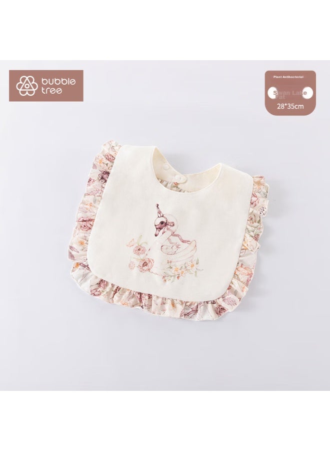 Bubble Tree Newborn Baby Drool Bib, Bamboo Cotton Bib, Rotating Waterproof Anti Bib For Children And Infants, Petal-shaped Bib, 28*33cm - Image 1