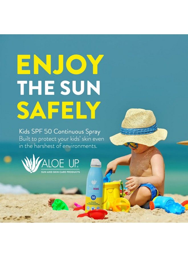 Aloe Up Kids SPF 50 Sunscreen Spray Gentle Children Sport Sunscreen Protects from UV with Aloe / Quickdrying Nongreasy Spray Safe for Face or Body even on Toddlers / Reef Safe made in USA / 6oz  - Image 4