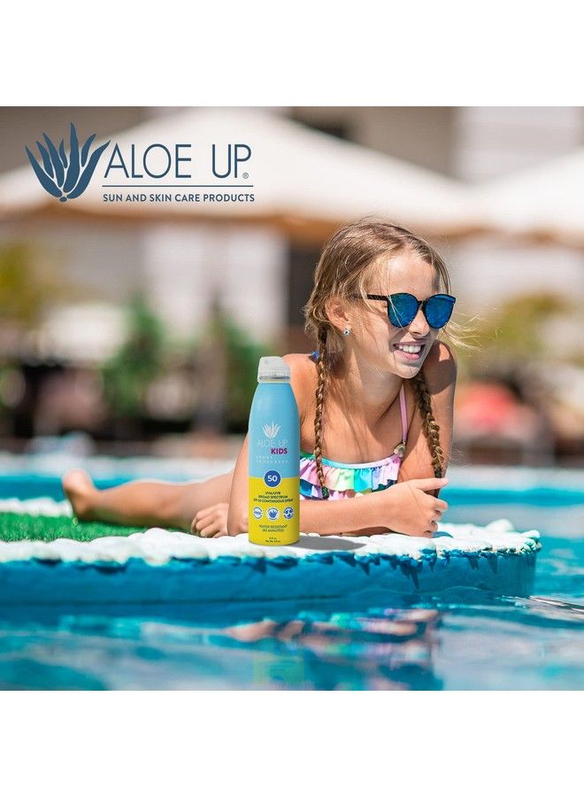 Aloe Up Kids SPF 50 Sunscreen Spray Gentle Children Sport Sunscreen Protects from UV with Aloe / Quickdrying Nongreasy Spray Safe for Face or Body even on Toddlers / Reef Safe made in USA / 6oz  - Image 5