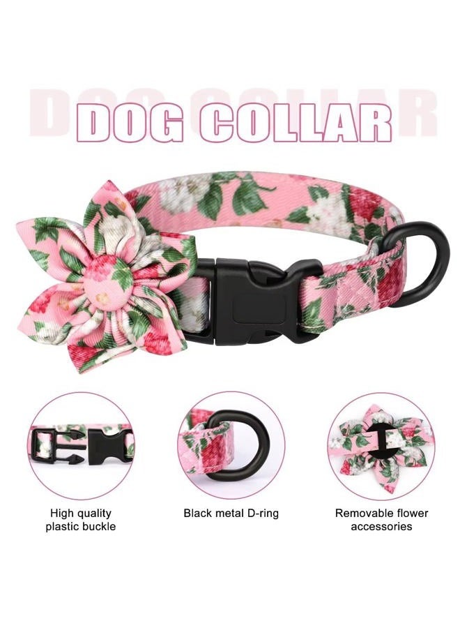 BEIRUI Cute Girl Dog Collars, Harnesses & Leashes Set - Adjustable Dog Collar and Leash Set with Flower - Soft Mesh Dog Vest Harness for Puppies Small & Extra Small Dogs Cats(Pink,XXS) - Image 4