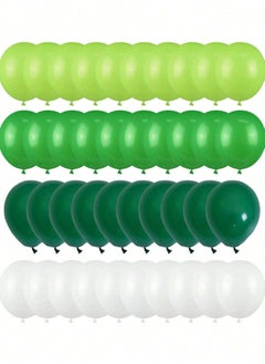 Green and white latex balloons, 40 pieces, balloons to decorate birthday parties, special occasions, and all Saudi national occasions.
