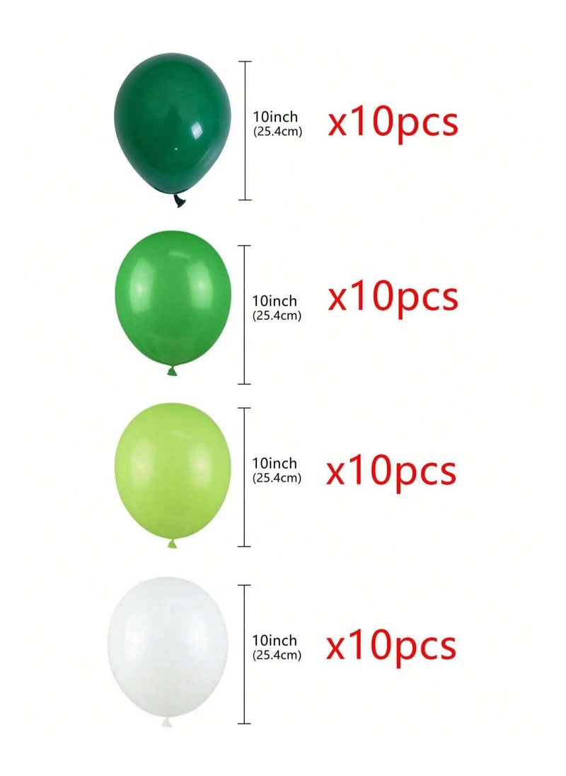 Generic - Green and white latex balloons, 40 pieces, balloons to decorate birthday parties, special occasions, and all Saudi national occasions. - Image 1