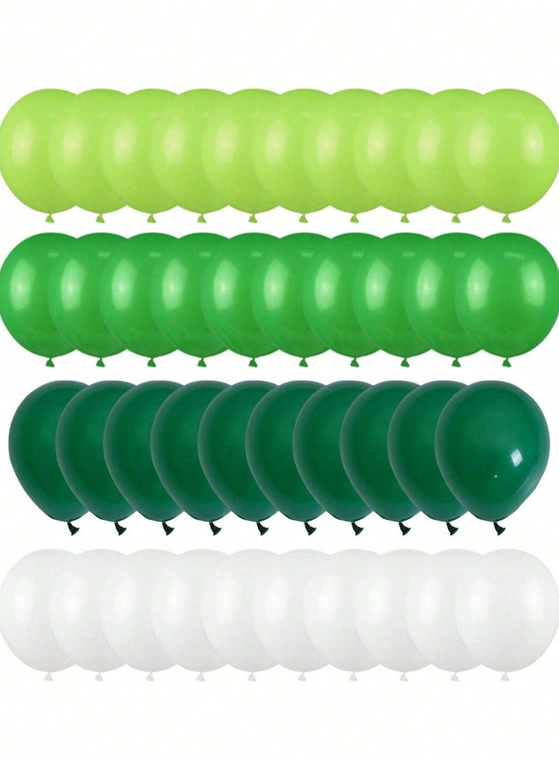 Generic - Green and white latex balloons, 40 pieces, balloons to decorate birthday parties, special occasions, and all Saudi national occasions. - Image 1