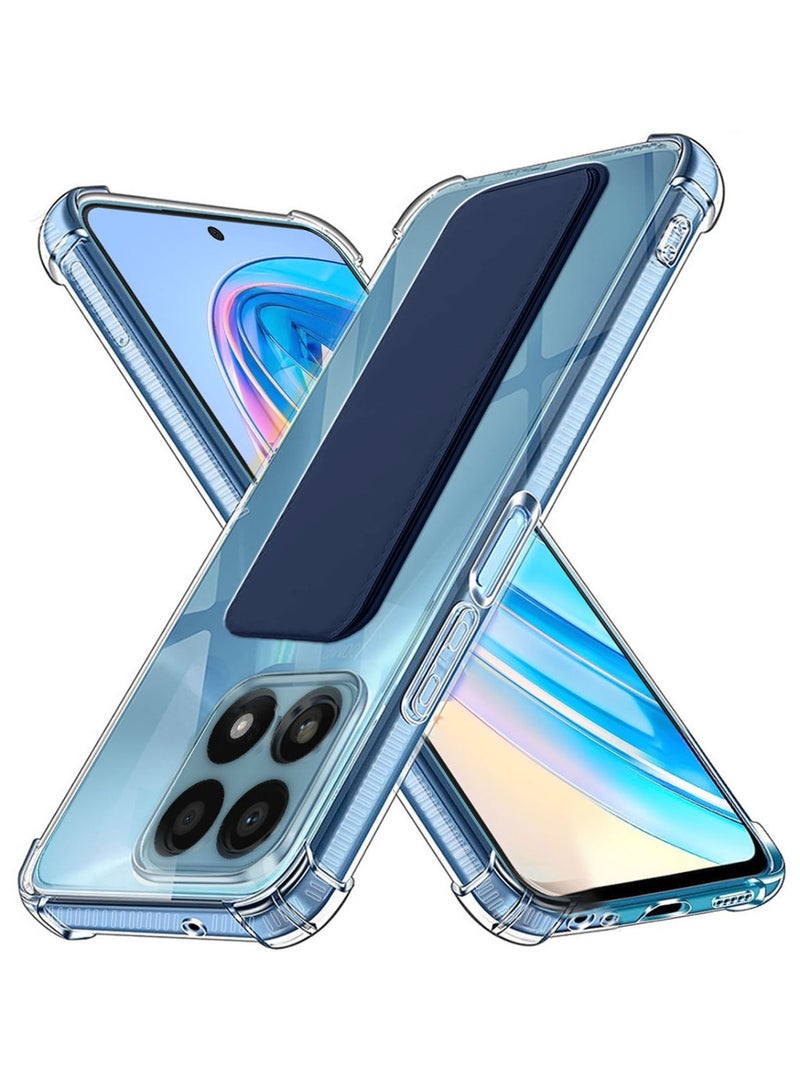 Techie Magnetic Handgrip Case Cover with Shockproof Airbag for  Honor X8a – Clear / Navy Blue - Image 1