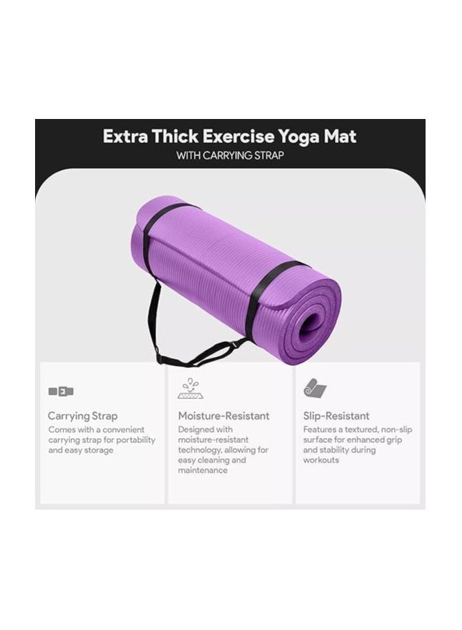 Generic Premium Yoga Mat Extra Thick 15mm - High Density Non-Slip Exercise Mat for Yoga, Pilates, Home & Gym Workouts  - Image 2