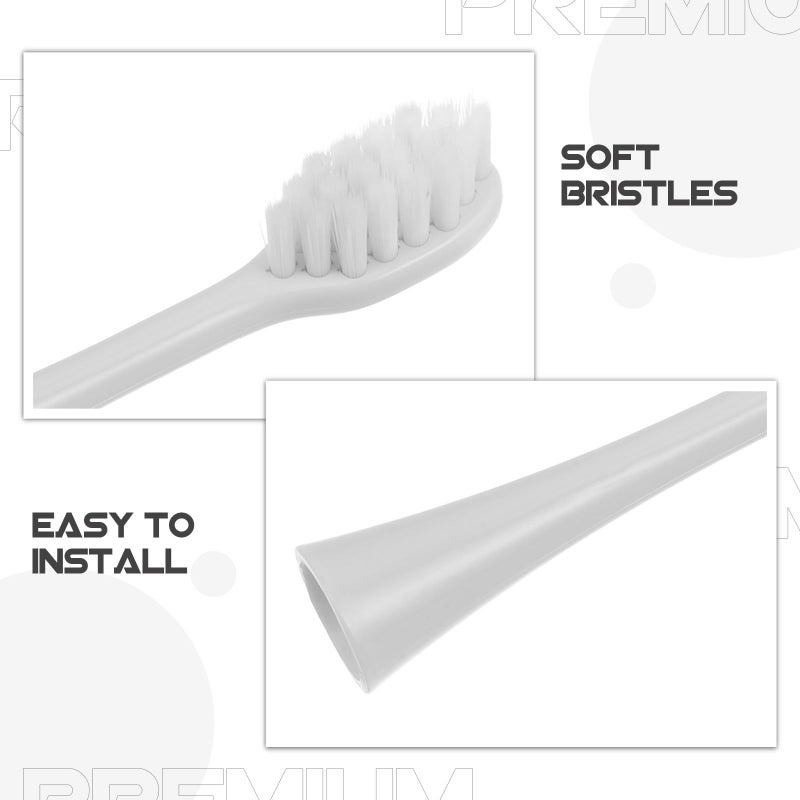 3 Pack White Nylon Replacement Brush Heads for Electric Toothbrush Universal Fit - Image 4