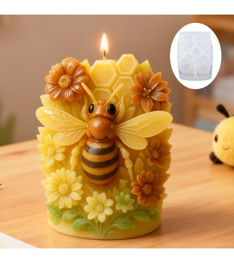 Bee Hive Resin Casting Mold 3D Natural Shape With Flowers And Bees Realistic Detail For Candle Plaster Craft - Image 5