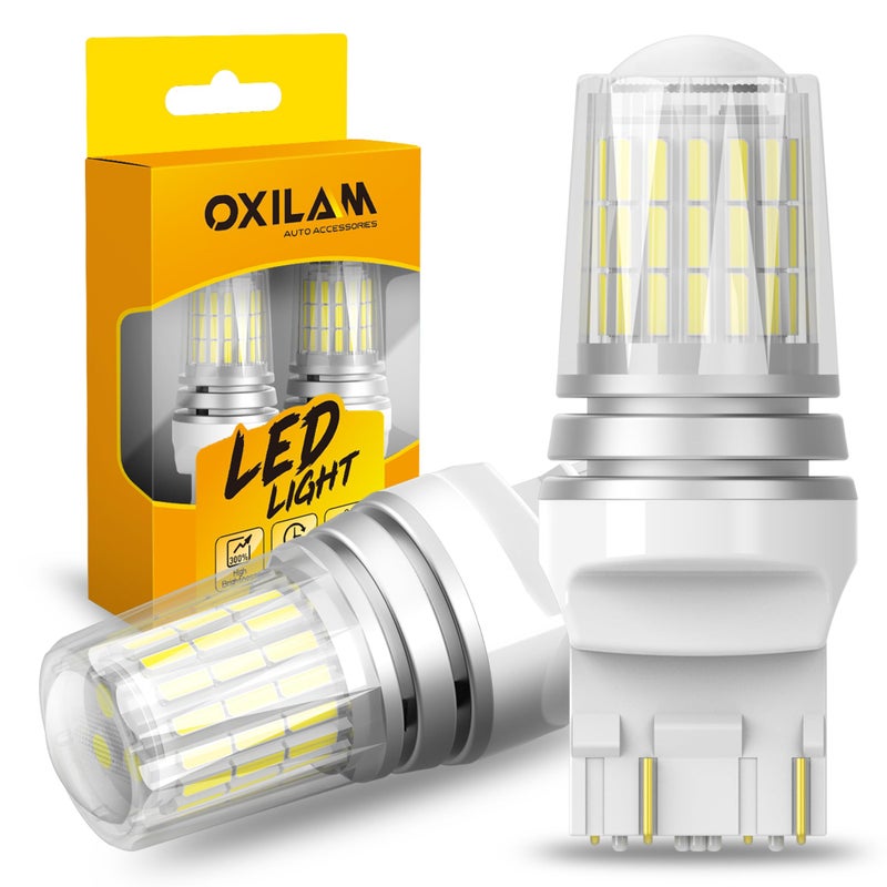 OXILAM 2023 Upgraded 7443 7440 LED Bulb Reverse Light White 3300LM 500 Brighter 7441 7444 T20 W21W 7440 LED Light Bulb for Backup Light Tail Stop Brake Turn Signal DRL Parking Lights Pack of 2