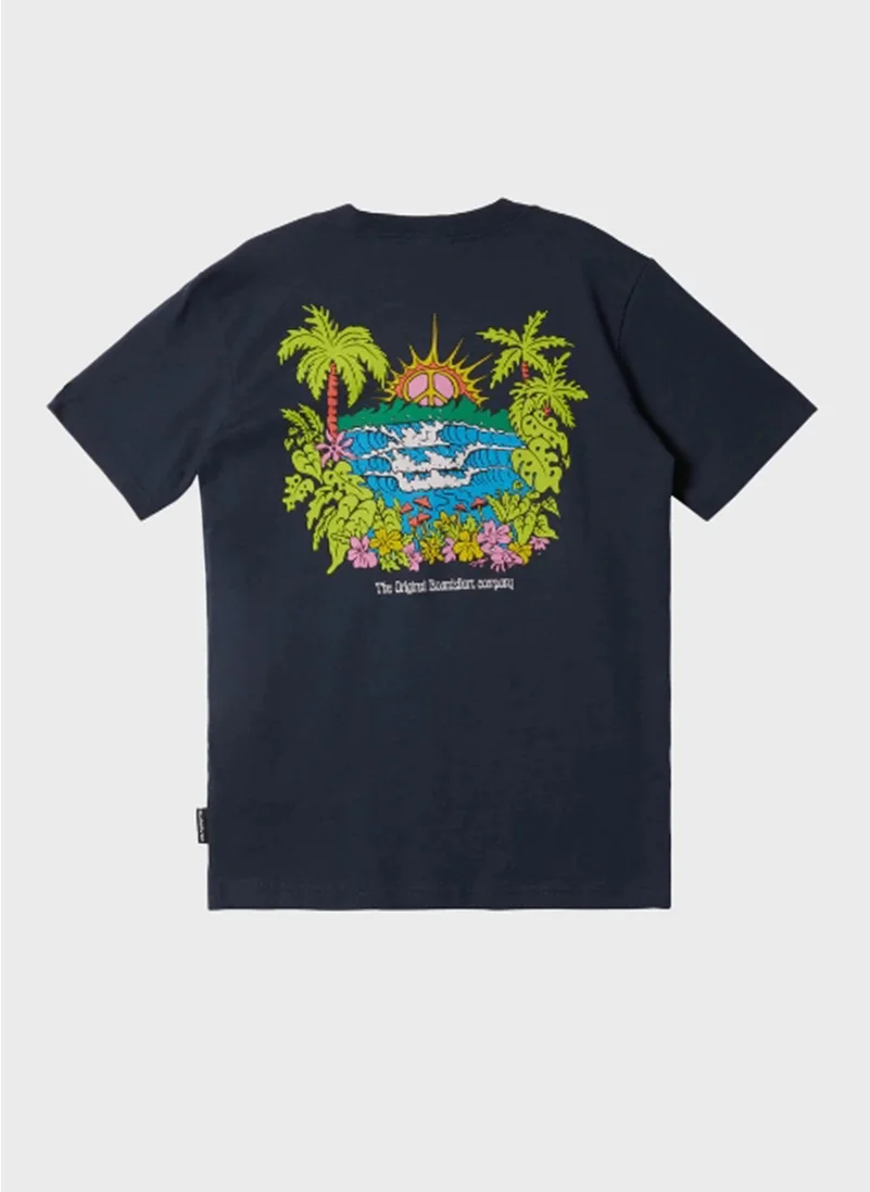 QUIKSILVER Plain Navy Blue Men's T-Shirt AQBZT04374-17726-ISLAND Sunrise Boe