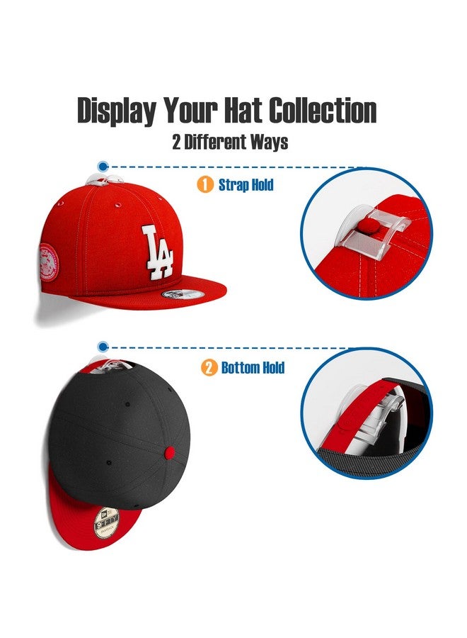 MSKEI MSKEI Hat Hooks for Baseball Cap - Adhesive Hat Racks and Display Ball Caps Holder, 2 Different Ways Hat Wall Hanger, Hat Organizer (Transparent, 24 pack)  - Image 5