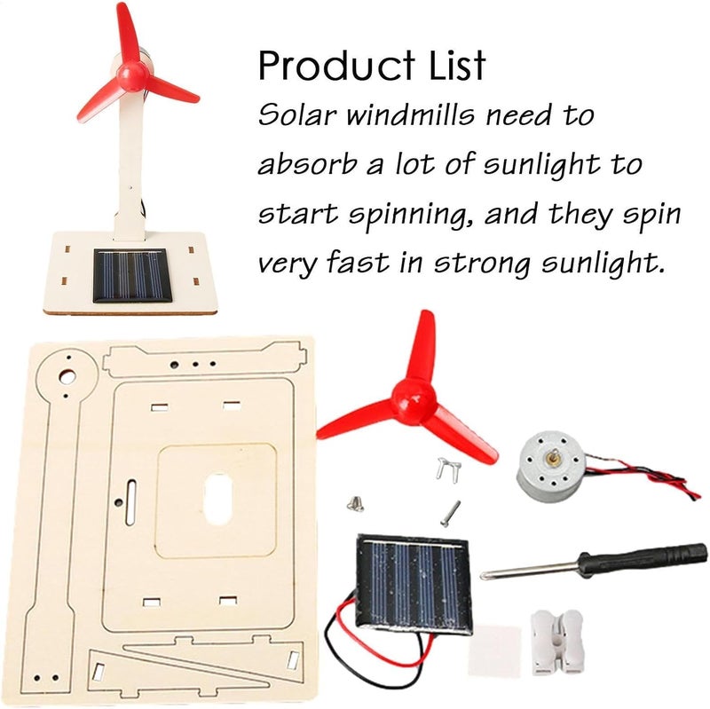 TERRIFI Simple practical structure Mini Solar Windmill Toy, DIY Solar Turbine Model for Kids, Educational Science Kit, Home Desk Decor, Renewable Energy Learning and Play Wide use compliant quality - Image 3