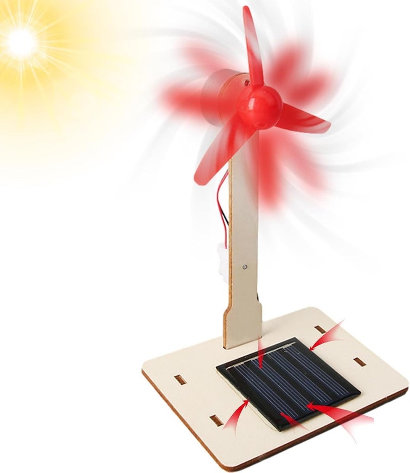 TERRIFI Simple practical structure Mini Solar Windmill Toy, DIY Solar Turbine Model for Kids, Educational Science Kit, Home Desk Decor, Renewable Energy Learning and Play Wide use compliant quality - Image 1