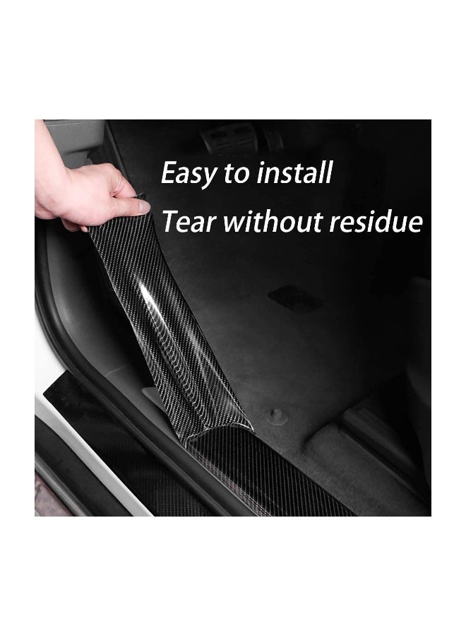 Car Door Edge Guards, Scratch Cover Sill Protector Bumper Protector 5D Carbon Fiber Car Wrap Film Automotive Self-Adhesive Anti-Collision Film Fits for Most Cars (1.2In x 33Ft, Black) - Image 3