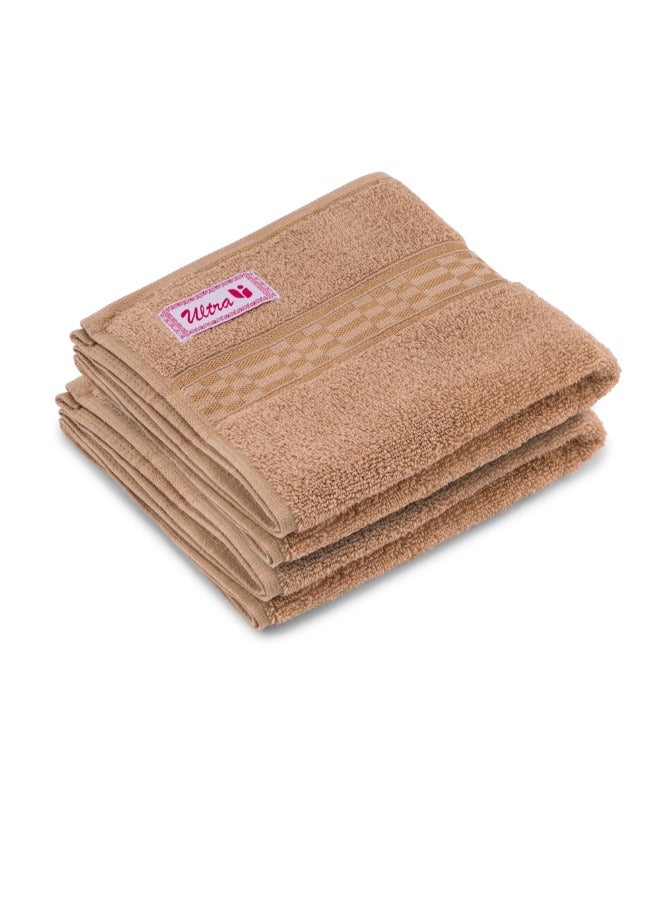 BYFT Home Ultra (Beige) Premium Cotton Hand Towel (50 X 90 Cm-Set Of 2) Highly Absorbent, High Quality Bath Linen With Checkered Dobby 550 Gsm - Image 3