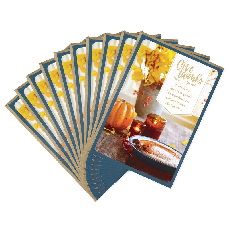 Hallmark Dayspring Pack of Religious Thanksgiving Cards  Give Thanks (10 Cards with Envelopes)  799THJ1069 - Image 1