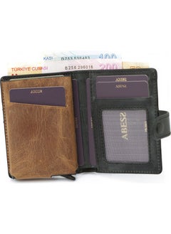 Abess Card Holder Wallet , Luxury Leather (Crazy) Mechanism Card Holder Wallet  - Image 5
