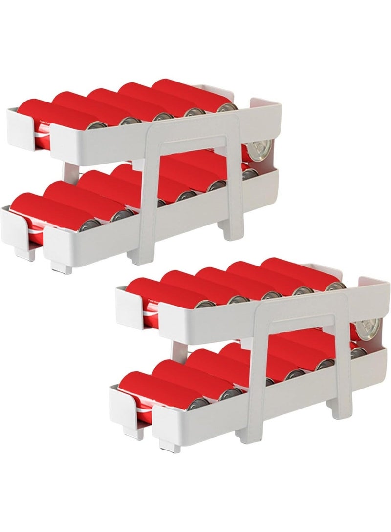 زوبا منظم علب الصودا الذكي –وداعًا لفوضى الثلاجة – منظم علب المشروبات العصري حل عملي يجمع بين الأناقة والتنظيم وتوفير المساحة ثنائية الطبقات - قطعه واحدة - Image 5