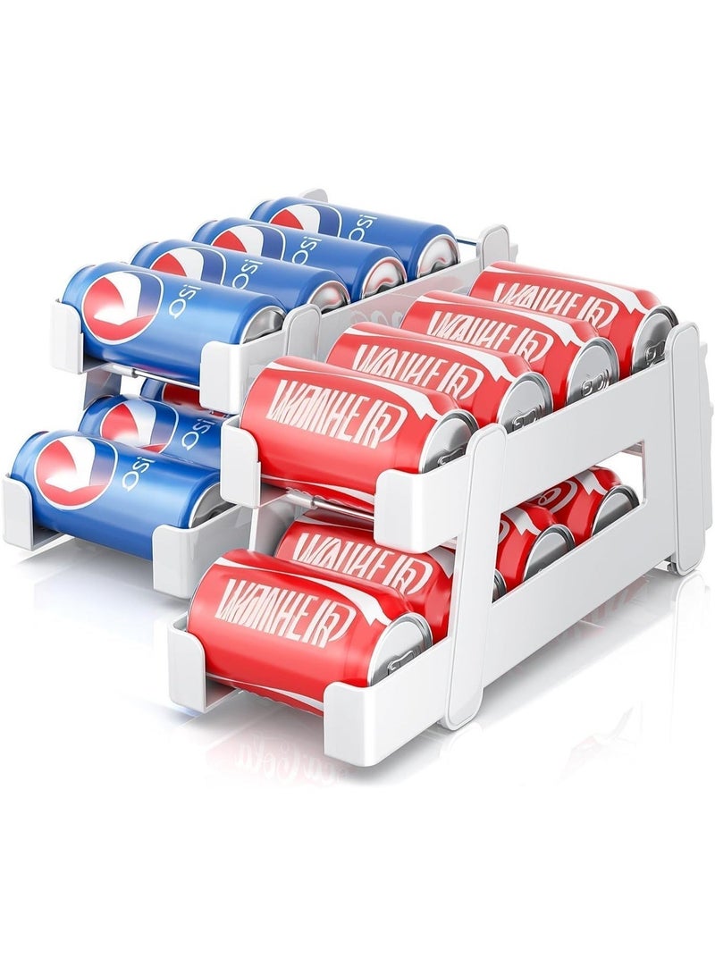 زوبا منظم علب الصودا الذكي –وداعًا لفوضى الثلاجة – منظم علب المشروبات العصري حل عملي يجمع بين الأناقة والتنظيم وتوفير المساحة ثنائية الطبقات - قطعه واحدة - Image 2