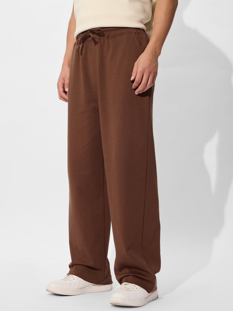 The Souled Store Tan Brown Men and Boys Cotton Blend Loose Fit Korean Joggers - Image 3