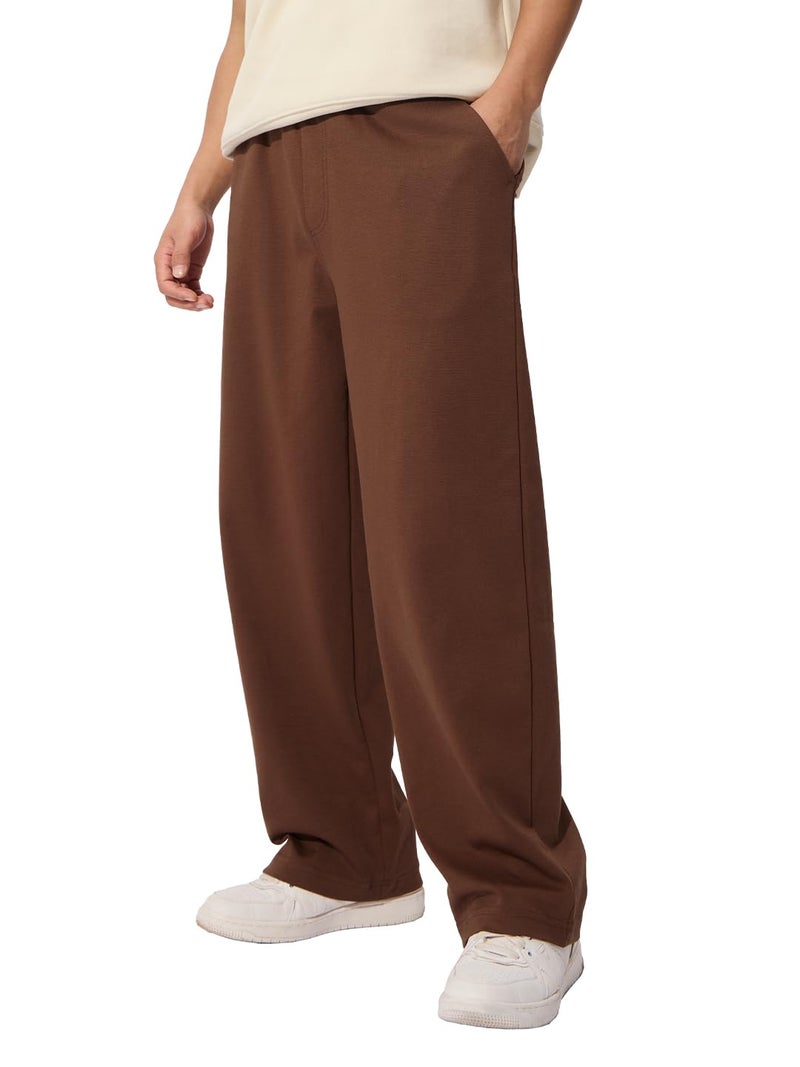 The Souled Store Tan Brown Men and Boys Cotton Blend Loose Fit Korean Joggers - Image 1